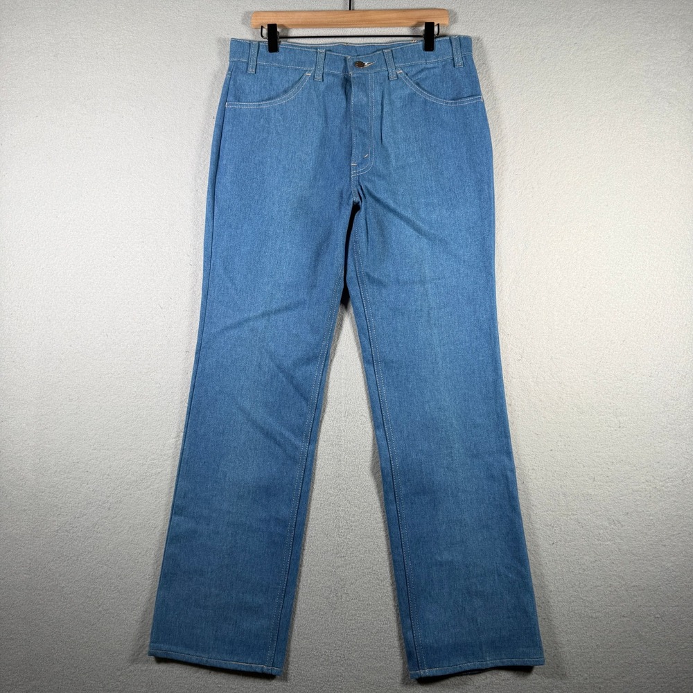 Vintage Levis For Men Action Slacks Blue Orange Tab Pants 34x32 Made in USA
